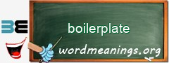 WordMeaning blackboard for boilerplate
